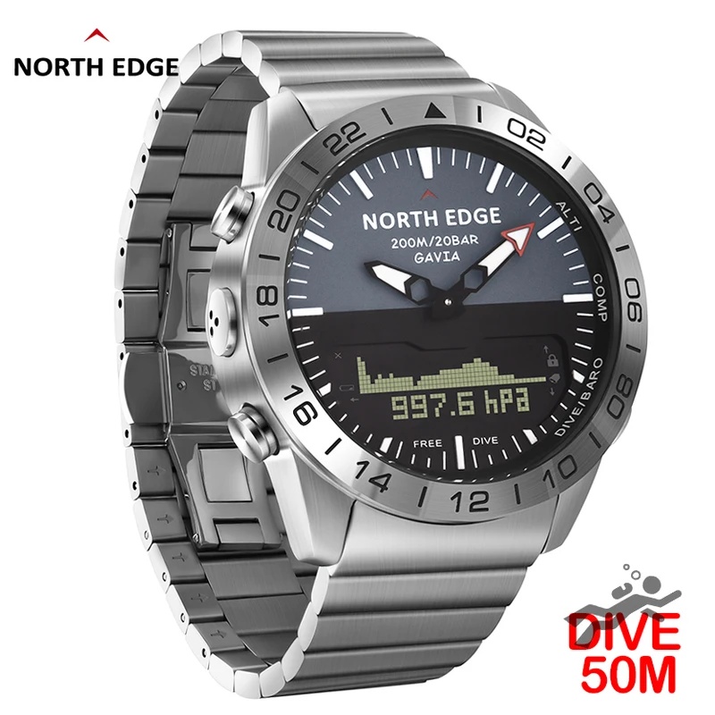 Smartwatch Army Watches For Men - NORTH EDGE Mens Dive Watch Military