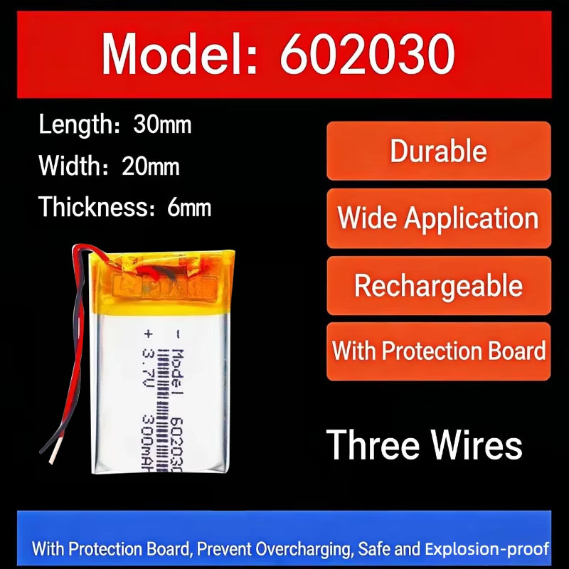 3.7V 300mAh 602030 Lithium Bat - Watch Smartwatch recension och pris