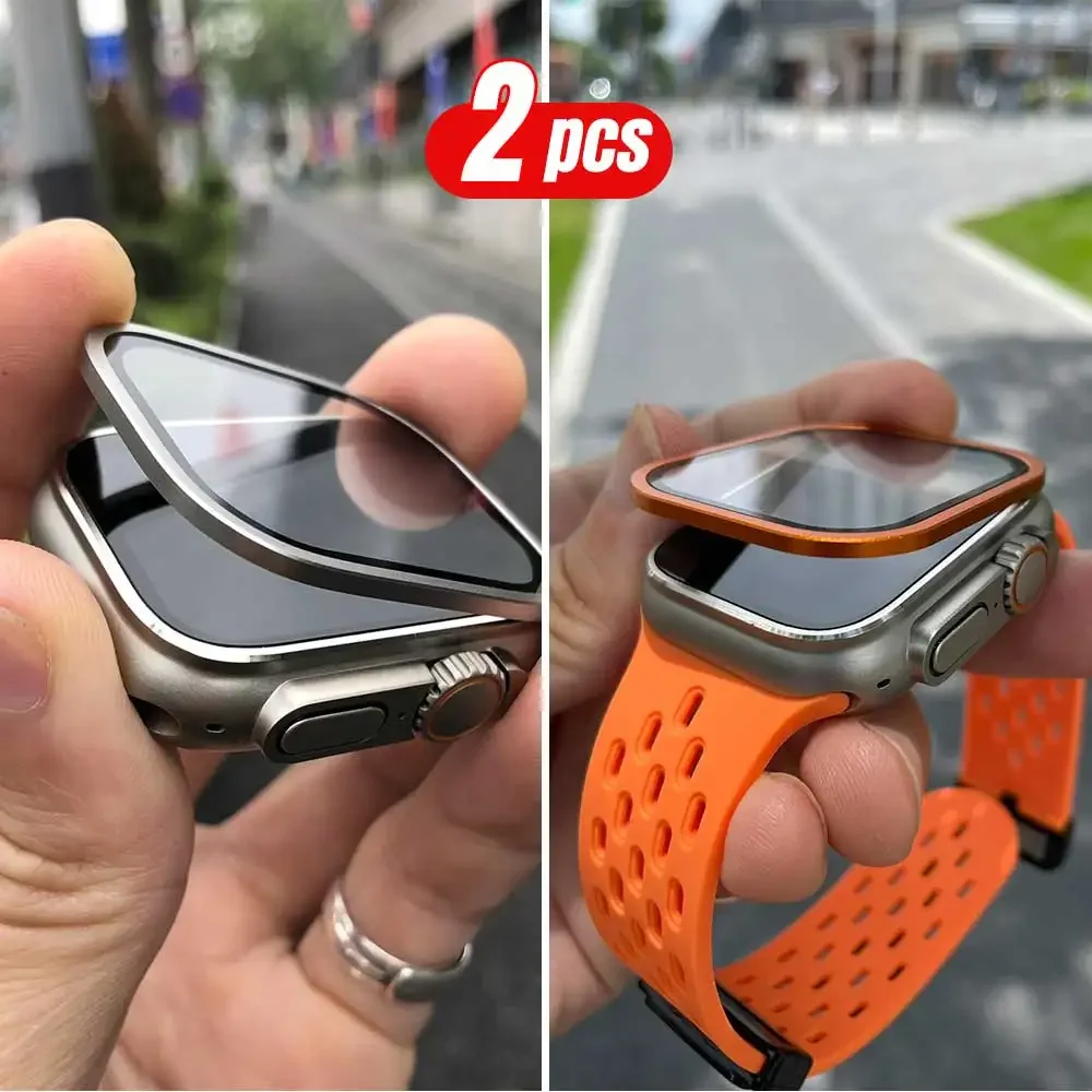 2PCS Titanium Metal Frame for  - Apple Watch Band recension och pris
