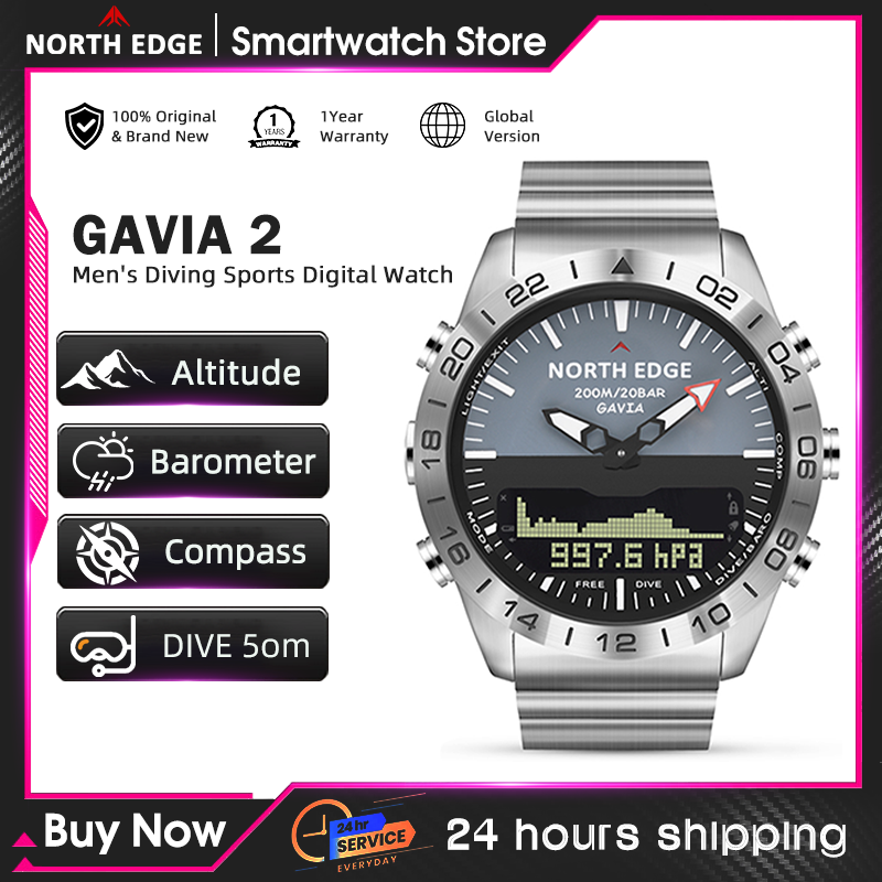 NORTH EDGE Mens Dive Watch Mil - Smartwatch Army Watches For Men recension och pris
