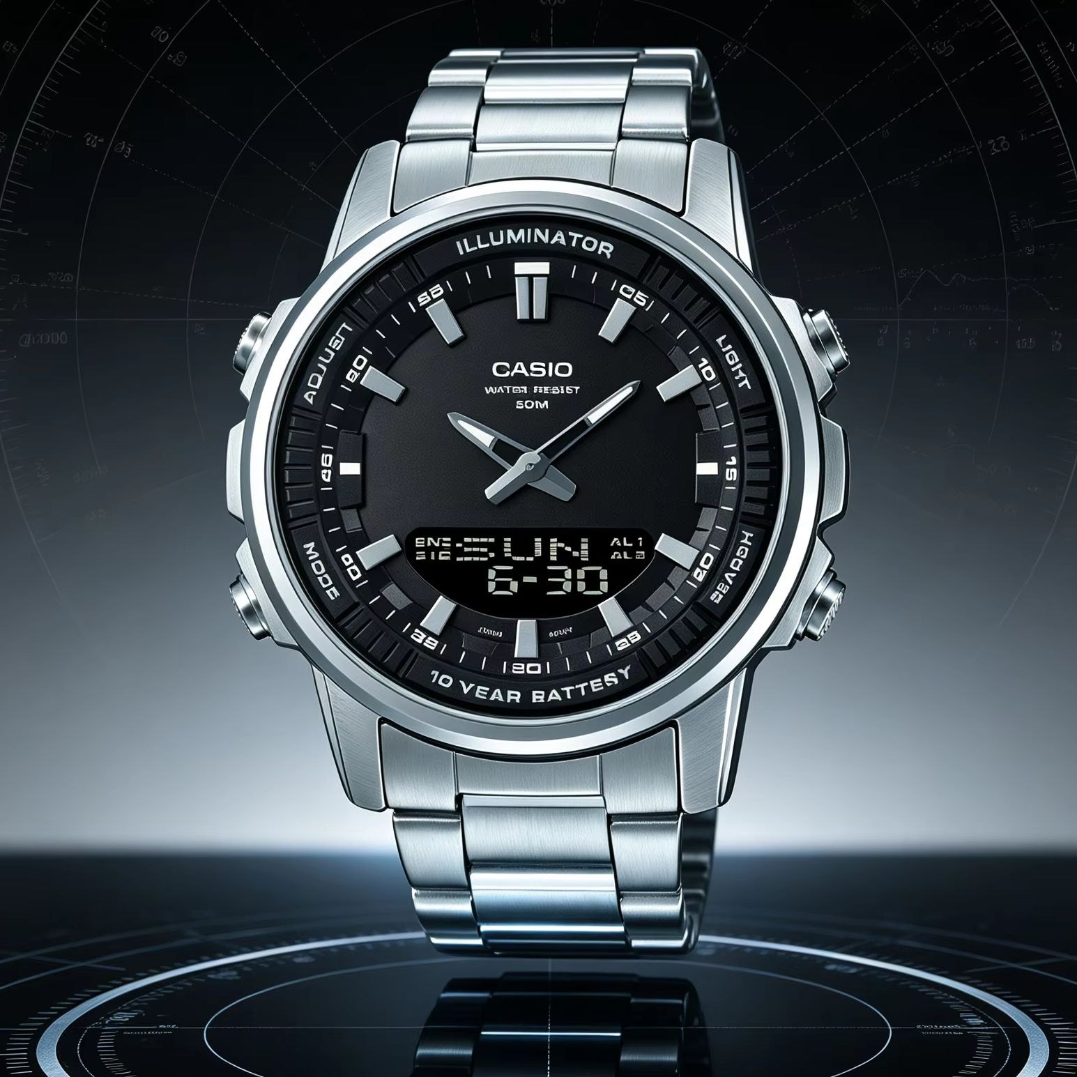 Casio AMW‑880D | Stainless Ste - Smartwatch Casio Watches For Men recension och pris