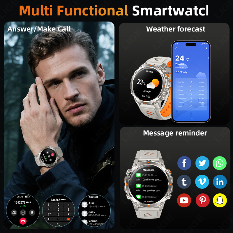 LIGE Rugged GPS Track Smart Wa - Watch Smartwatch recension och pris