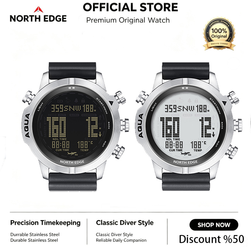 NORTH EDGE Mens Digital Watch  - Altimeter Compass Watch recension och pris